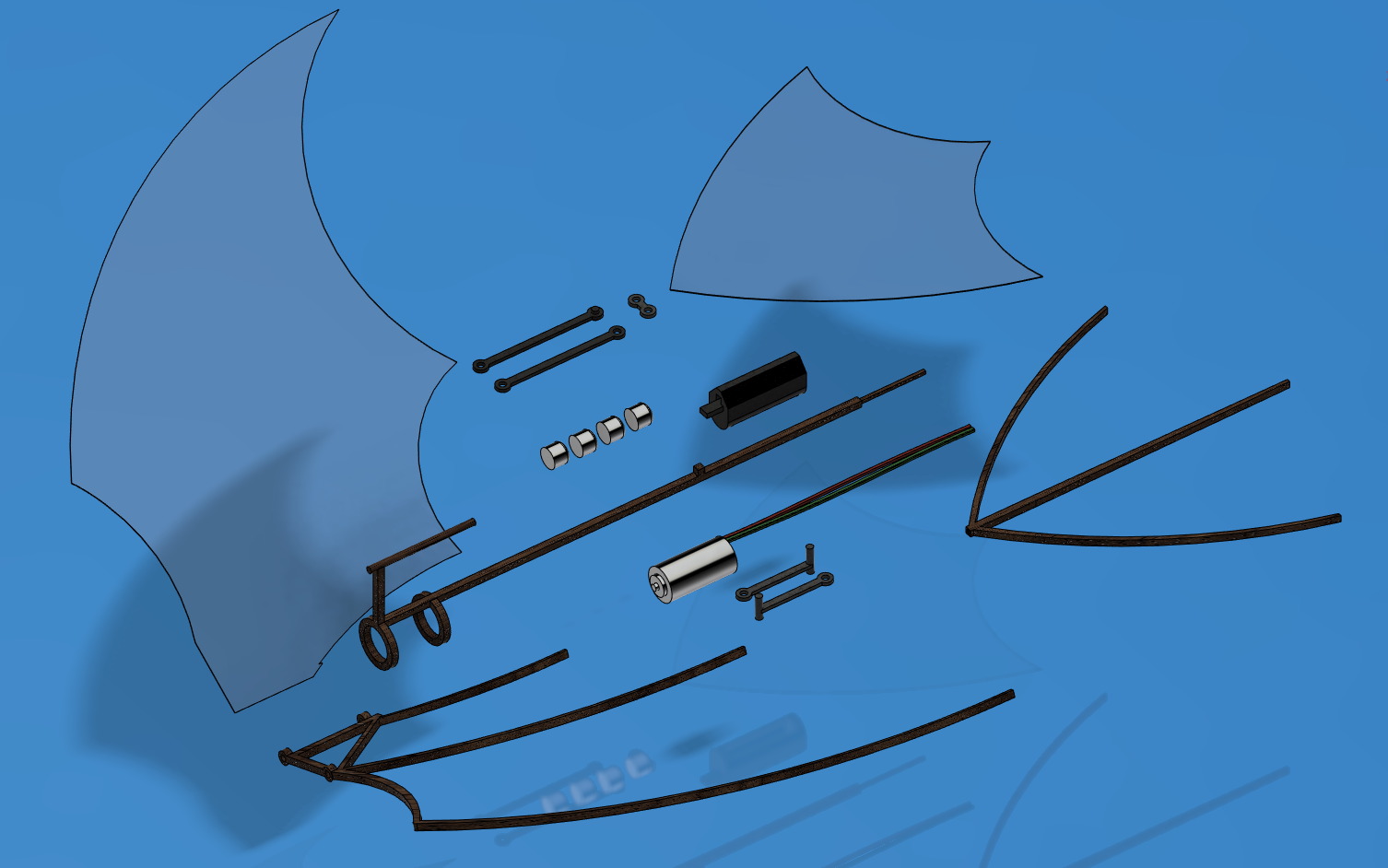 扑翼机线条结构3D图纸 STEP